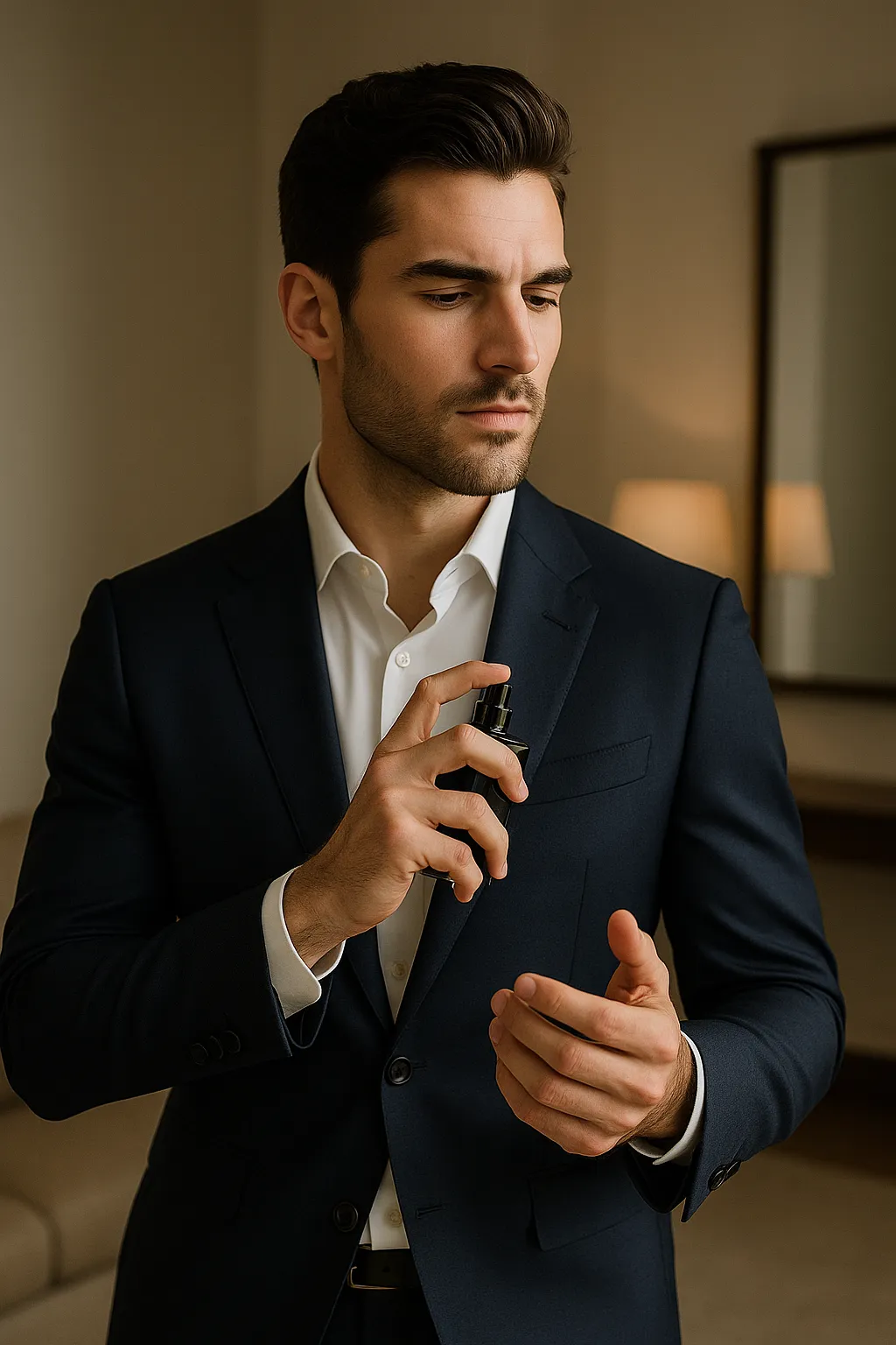 Ein Mann  mit parfum